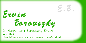 ervin borovszky business card